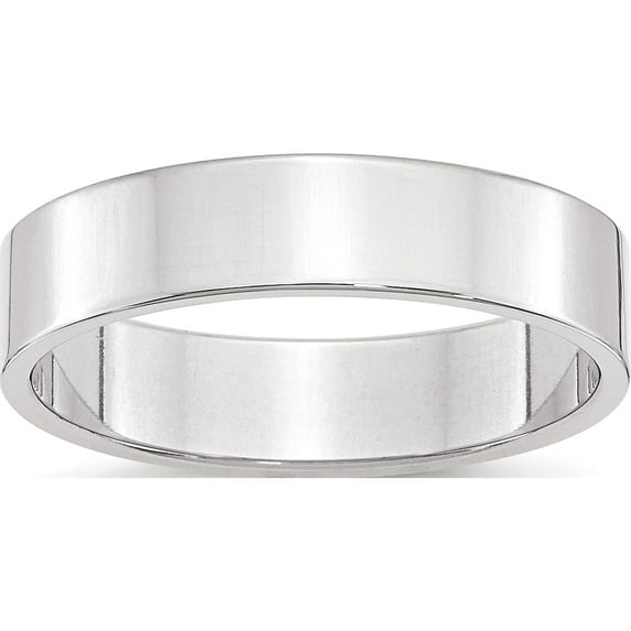 14K White Gold 14Kw 5mm Ltw Flat Band Size 13 Made In United States wfll050-13