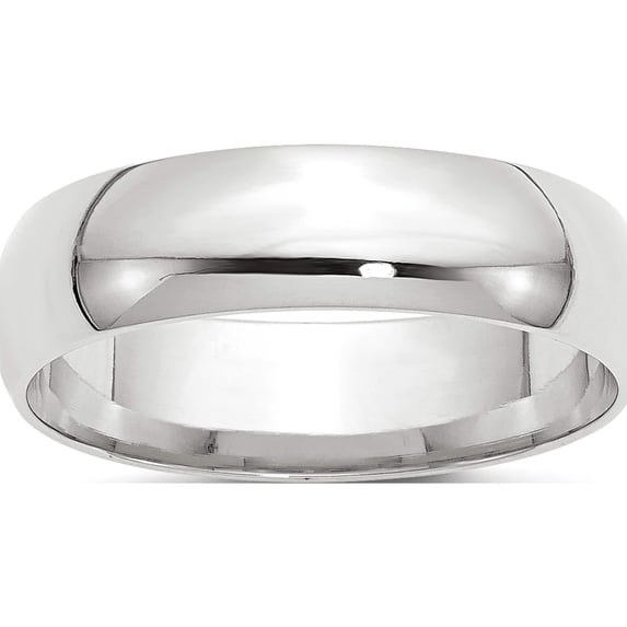 14K White Gold 14Kw 6mm Ltw Comfort Fit Band Size 9.5 Made In United States wcfl060-9.5