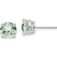 thumbnail image 1 of 14K White Gold 14Kw 7mm Round Green Quartz Earrings (8 X 8) Made In United States xe74wag, 1 of 5