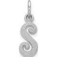 thumbnail image 1 of 14K White Gold 14Kw Casted Script Letter S Initial Charm Made In United States wch138-s, 1 of 6