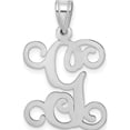 thumbnail image 1 of 14K White Gold 14Kw Laser-Cut High Polished Letter G Initial Pendant Made In United States -Jewelry By Sweet Pea, 1 of 4