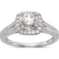 thumbnail image 1 of 14K White Gold 14Kw Peg Set Diamond Semi-Mount Cushion Halo Engagement Ring (Size 7) Made In India rm2237e-053-waa, 1 of 6