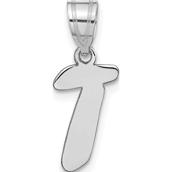 Jewelry by Sweet Pea 14K White Gold 14kw Polished Script Letter T Initial Pendant