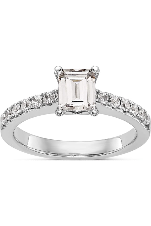 14K White Gold 14Kw True Origin Lab Grown Diamond Vs/Si, D E F, Semi-Mount Engagement Rin (Size 7) Made In India rm2643e-200-wld