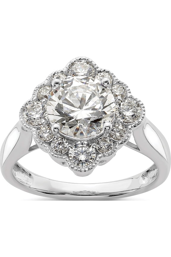 14K White Gold 14Kw True Origin Lab Grown Diamond Vs/Si, D E F, Semi-Mount Engagement Rin (Size 7) Made In India rm6339e-150-wld