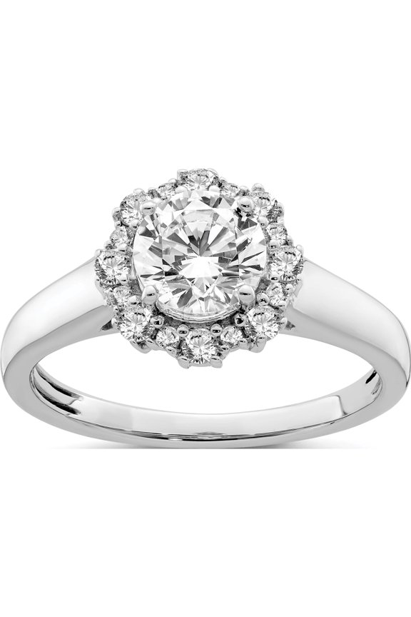 14K White Gold 14Kw True Origin Lab Grown Diamond Vs/Si, D E F, Semi-Mount Engagement Rin (Size 7) Made In India rm6340e-100-wld