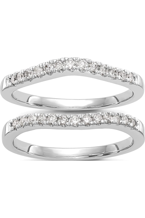 14K White Gold 14Kw True Origin Lab Grown Diamond Vs/Si, D E F, Set Of 2 Bands (Size 7) Made In India rm3271b-036-wld