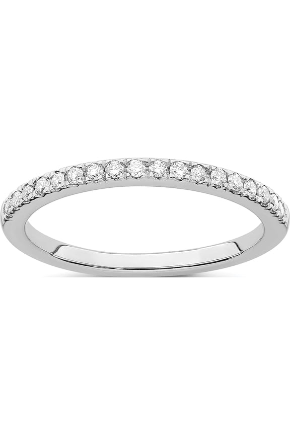 14K White Gold 14Kw True Origin Lab Grown Diamond Vs/Si, D E F, Wedding Band (Size 7) Made In India rm2593b-022-wld