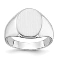 thumbnail image 1 of 14K White Gold 15.0 x 11.5 mm Closed Back Mens Signet Ring, Size 10, 1 of 1