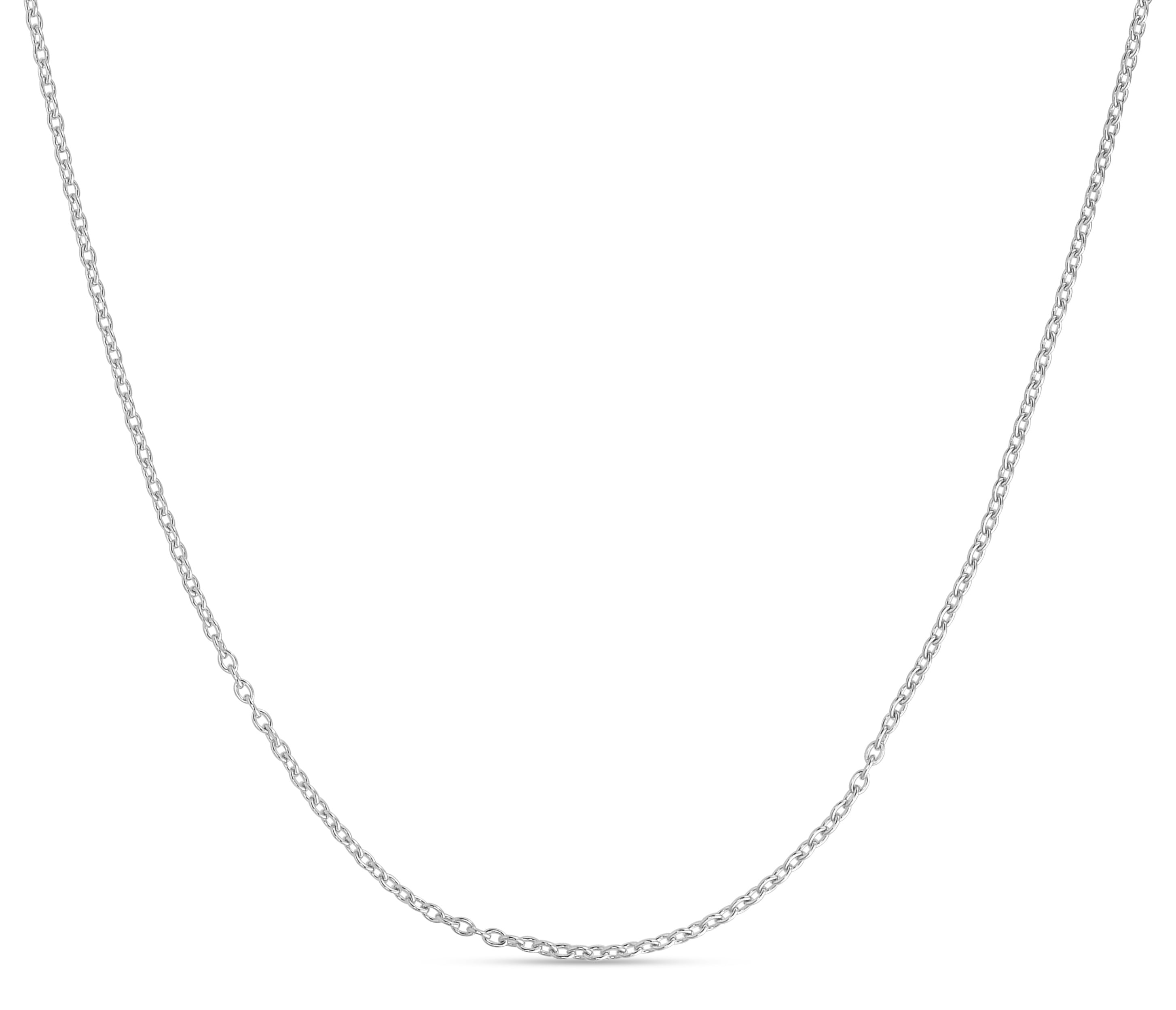 14K White Gold 16-18in 1.2mm Extendable Cable Chain with Lobster Clasp ...