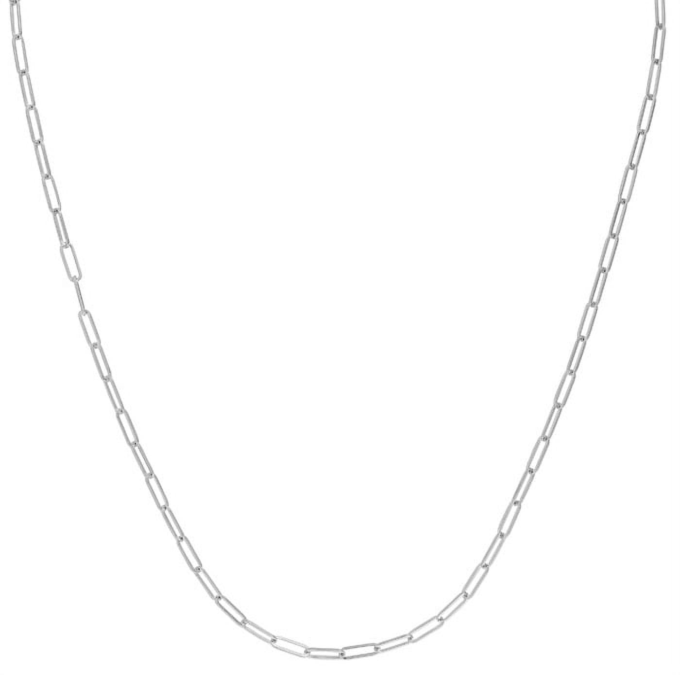 14K White Gold 18in 2.5mm Paperclip Chain with Lobster Clasp