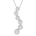 thumbnail image 1 of 14K White Gold 1ct TDW Round Cut Diamond Journey Circle Pendant Necklace (H-I, I1-I2), 1 of 5