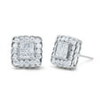 thumbnail image 1 of 14K White Gold 1ct. TDW Round-cut and Princess-cut Diamond Stud Earring (G-H,SI1-SI2), 1 of 5