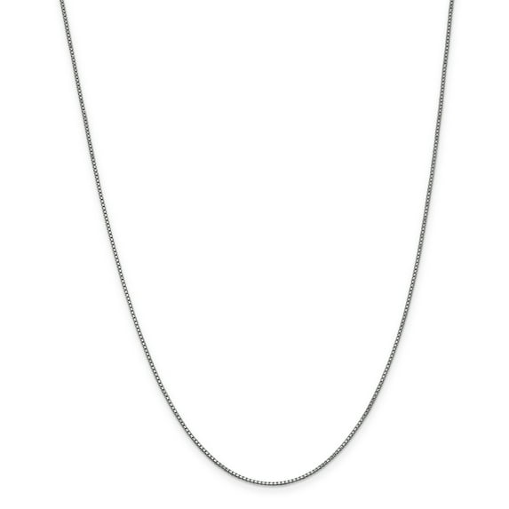 14K White Gold 1mm Box Chain 20 Inch