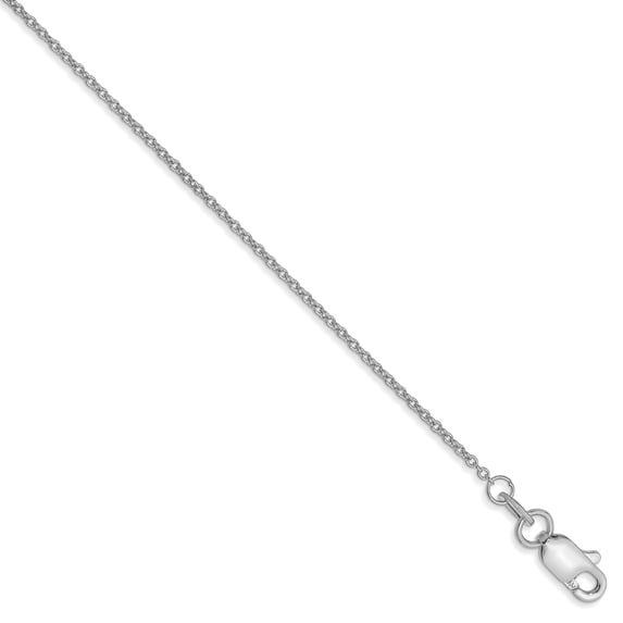 14K White Gold 1mm Cable Chain