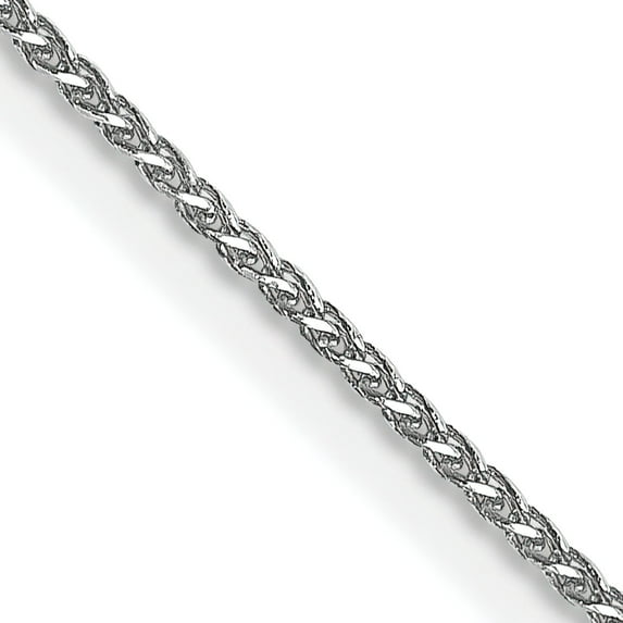 14K White Gold 1mm Diamond Cut Spiga Chain 30"