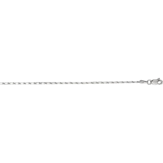 14K White Gold 1mm Lumina Chain with Lobster Lock
