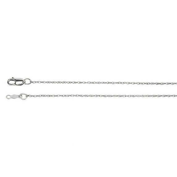 14K White Gold 1mm Rope 16" Chain