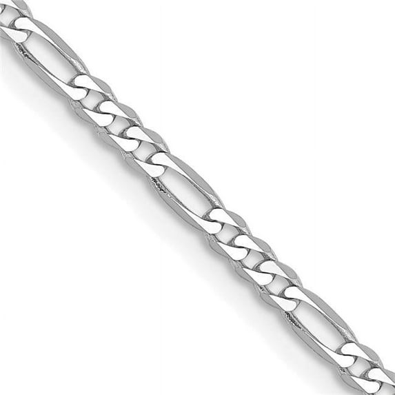 14K White Gold 2.25 mm Flat 24 in. Figaro Chain