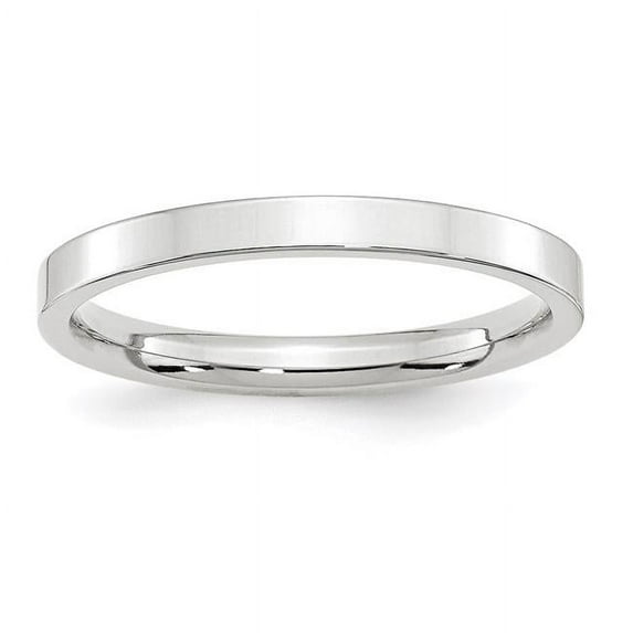 14K White Gold 2.5 mm Standard Flat Comfort Fit Band, Size 7