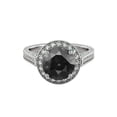 thumbnail image 1 of 14K White Gold 2.60 CTW Black Diamond Ring with Diamonds Halo Filigree With Accents, 1 of 4