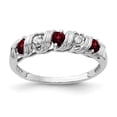 thumbnail image 1 of 14K White Gold 2.75mm Garnet AA Diamond Ring Size 6, 1 of 4