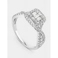 thumbnail image 1 of 14K White Gold 2 CT Emerald Gold Engagement Gift Ring Certified Halo Twisted Wedding Ring for Women's, 1 of 4