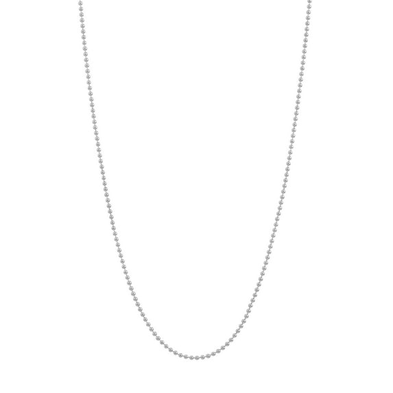 14K White Gold 20" 1.0mm Bead Chain Necklace - Women