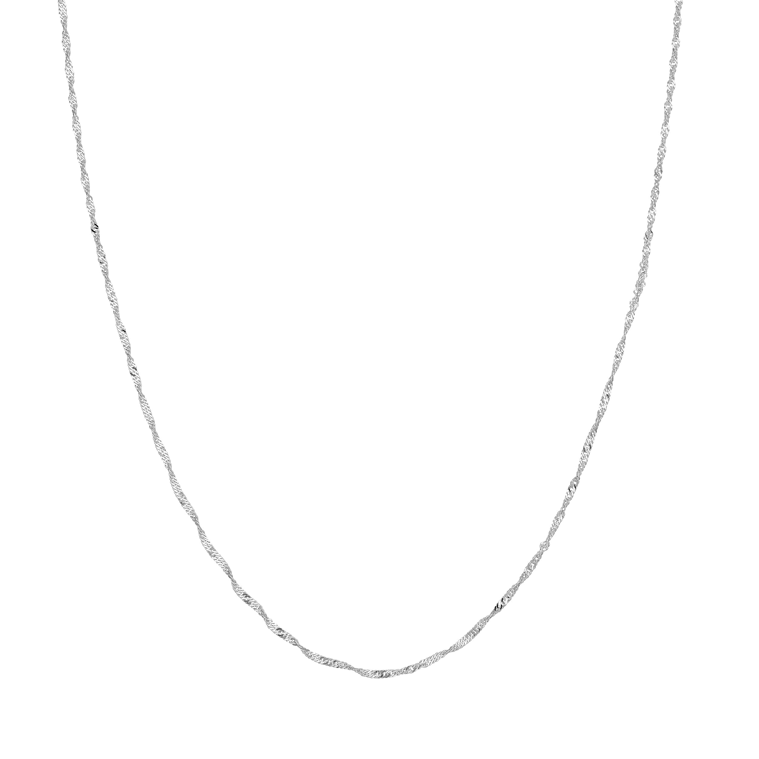 JEWELRY ADDICT 14K White Gold 20" 1.4mm Singapore Chain Necklace - Unisex