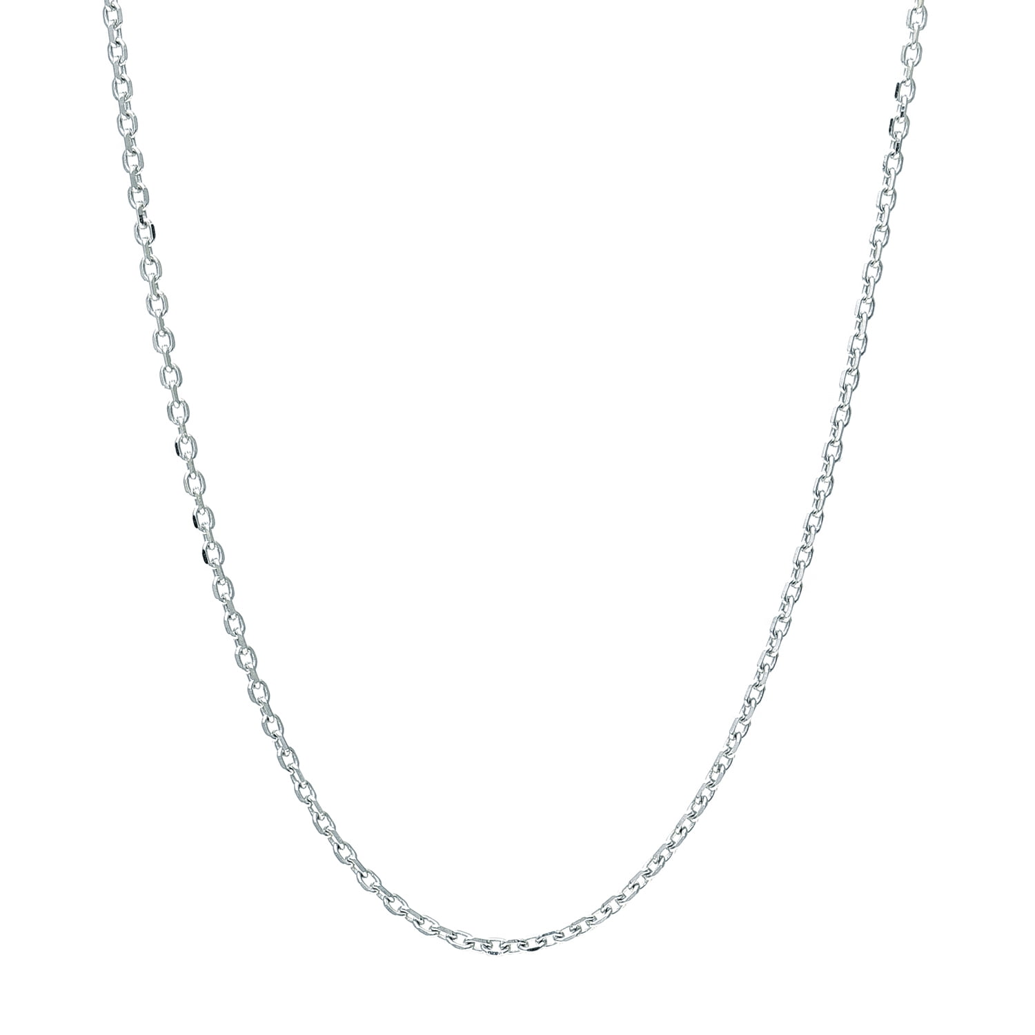 14K White Gold 20in 1.1mm Diamond-Cut Cable Chain