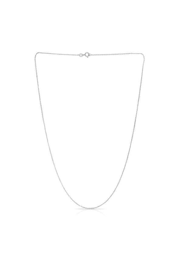 14K White Gold 20in 1.1mm Diamond-Cut Cable Chain