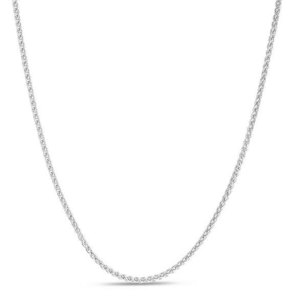 14K White Gold 20in 1.5mm Round Wheat Chain with Lobster Clasp