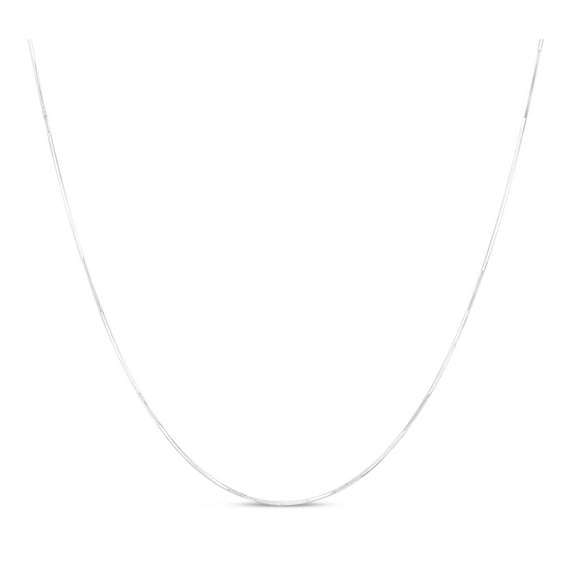 14K White Gold 22" 0.85mm Adjustable Octagonal Snake Chain with Lobster Clasp