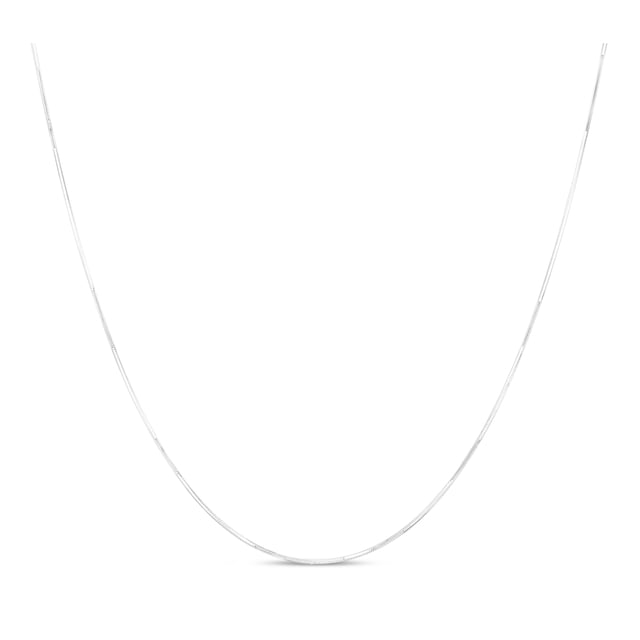 14K White Gold 22" 0.85mm Adjustable Octagonal Snake Chain with Lobster Clasp