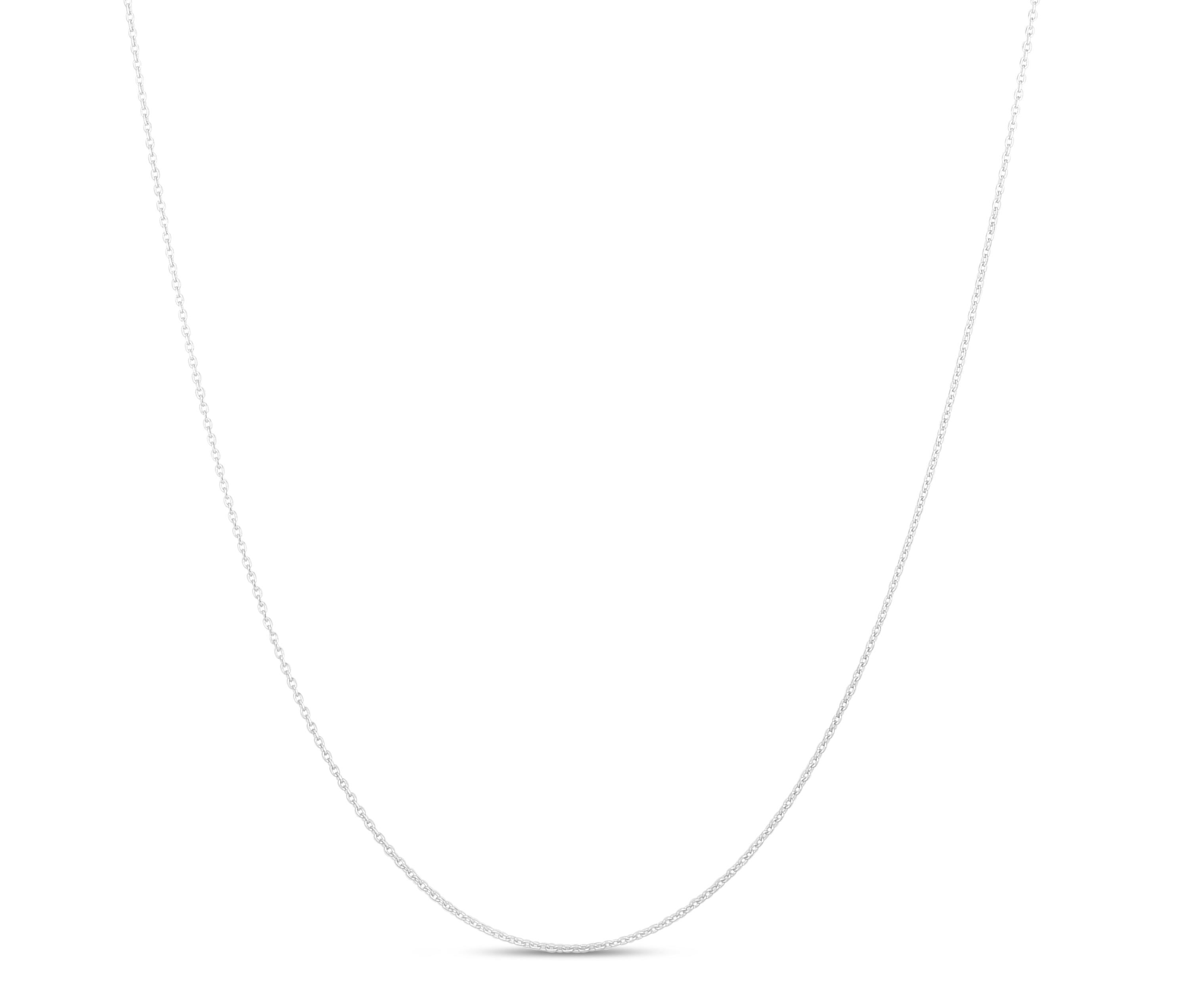 14K White Gold 22in 1mm Adjustable Cable Chain with Lobster Clasp