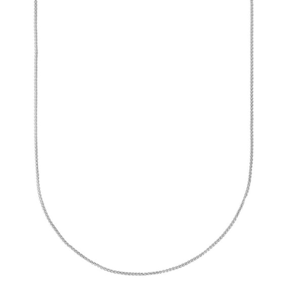 14K White Gold 22in 1mm Adjustable Wheat Chain with Lobster Clasp