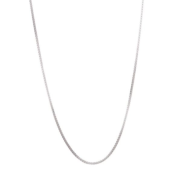 14K White Gold Plated 24 inch Box Chain