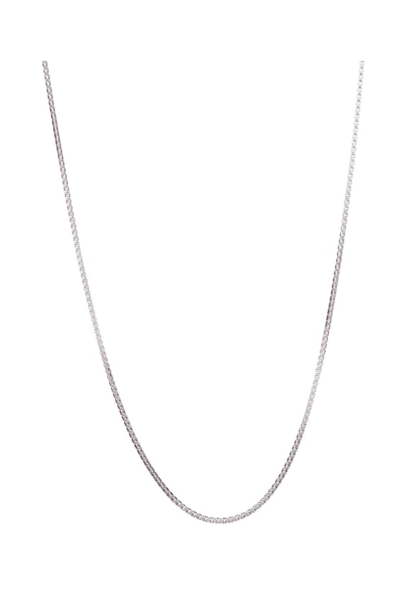 14K White Gold Plated 24 inch Box Chain