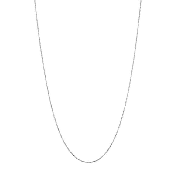 14K White Gold 24in 1.2mm Diamond-Cut Round Wheat Chain with Lobster Clasp