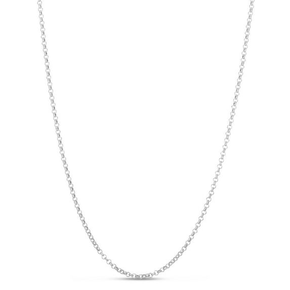 14K White Gold 24in 2.3mm Classic Rolo Chain with Lobster Clasp