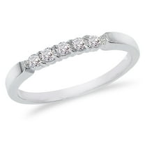 14K White Gold .25 ct Diamond Five Stone Band Ring