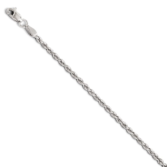 FJC Finejewelers 14k White Gold 2mm Bright Cut Rope Chain Bracelet