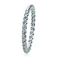 thumbnail image 1 of 14K White Gold 2mm Plain Band Braided Rope Design Wedding Band, 1 of 5