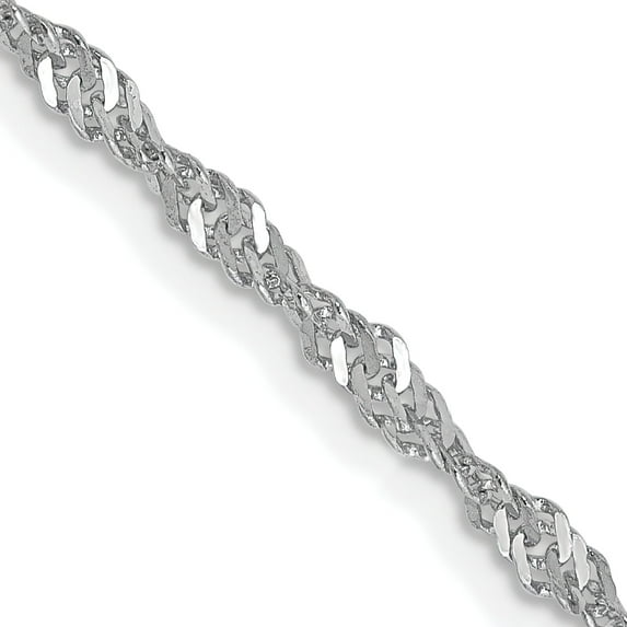 14K White Gold 2mm Singapore Chain Female Adult Necklace 20"