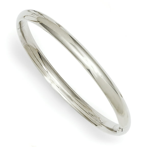 14K White Gold 3/16 White Gold Hinged Baby Bangle Bracelet