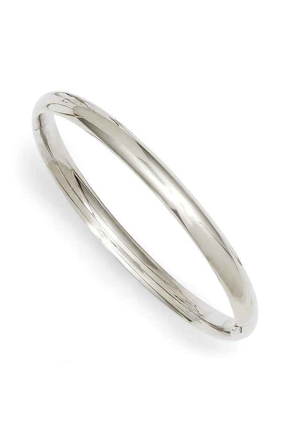 14K White Gold 3/16 White Gold Hinged Baby Bangle Bracelet