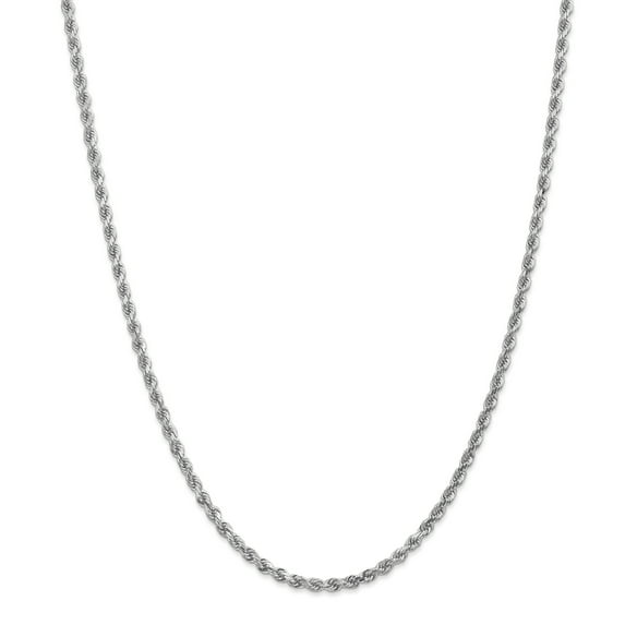 14K White Gold 3.1mm Diamond Cut Rope Chain 22 IN