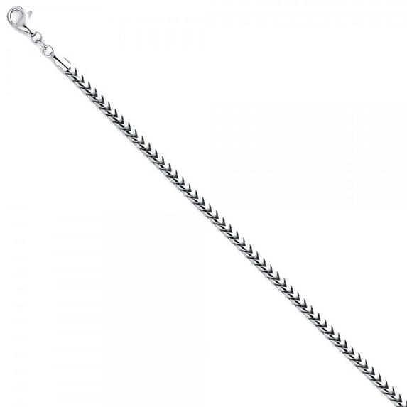 14K White Gold 3.3mm Franco RD Chain : 22"