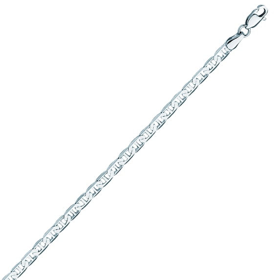 14K White Gold 3.7 Mariner Chain in 18 inch, 20 inch, 22 inch, 24 inch, & 30 inch