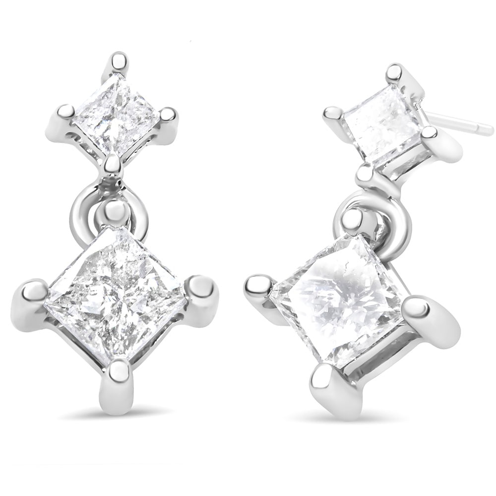 Essentials Sterling Silver Diamond Drop Earrings (1/2 Cttw) (Previously  Collection)